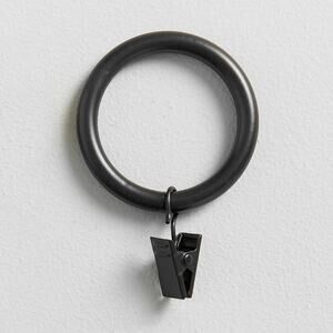 Pottery Barn Classic Steel Curtain Clip Rings Set of 10 Large Cast Iron Black